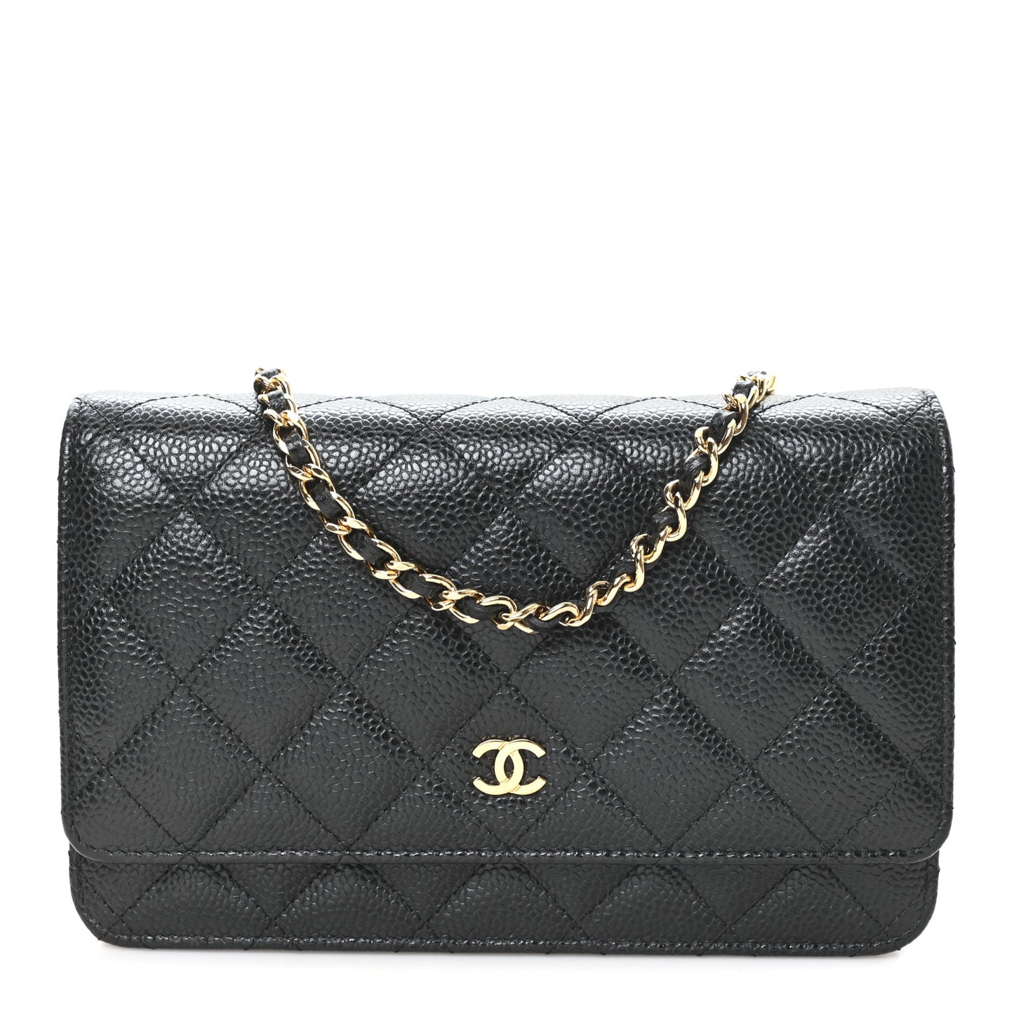 Caviar Quilted Wallet On Chain WOC Black