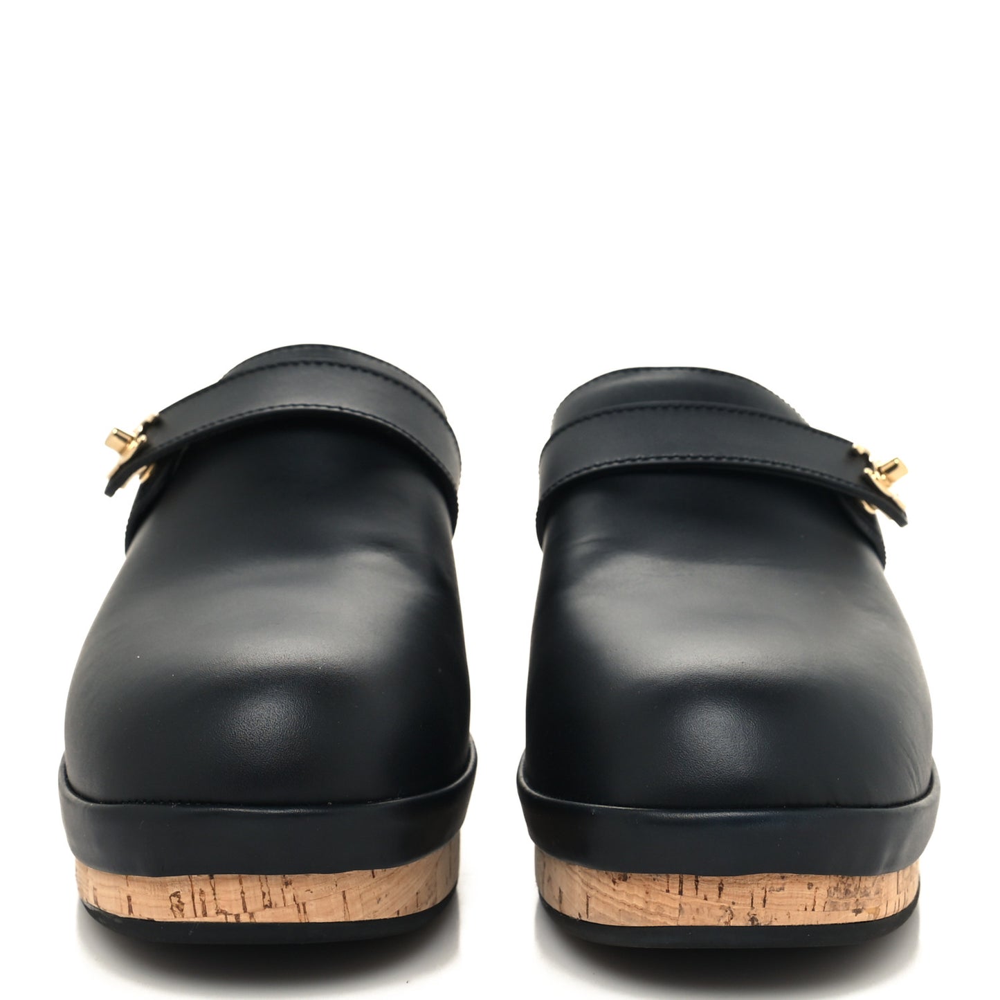 Calfskin CC Turn Lock Clogs 40 Black