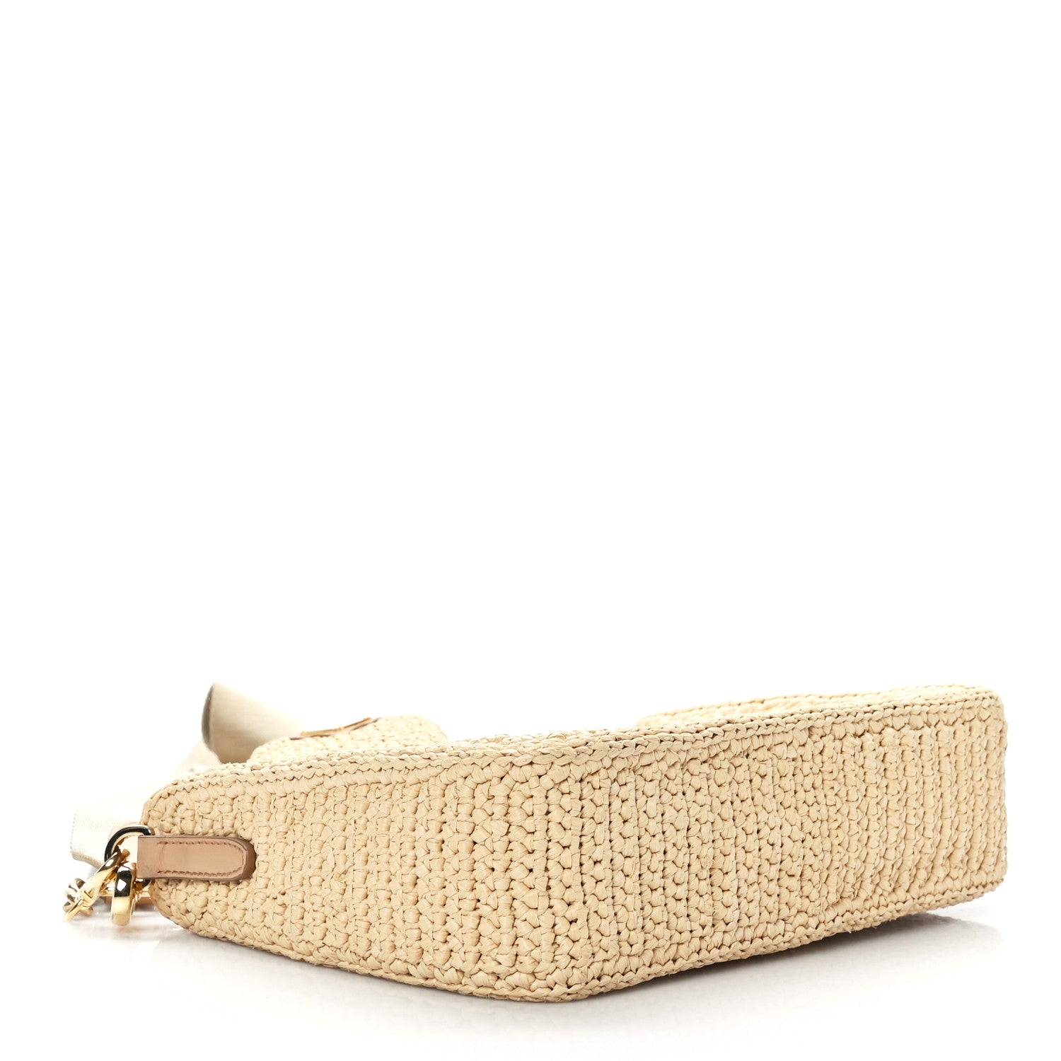 Prada Yarn Raffia Effect Crochet Re-Edition 2005 Shoulder Bag Naturale 4 of 8