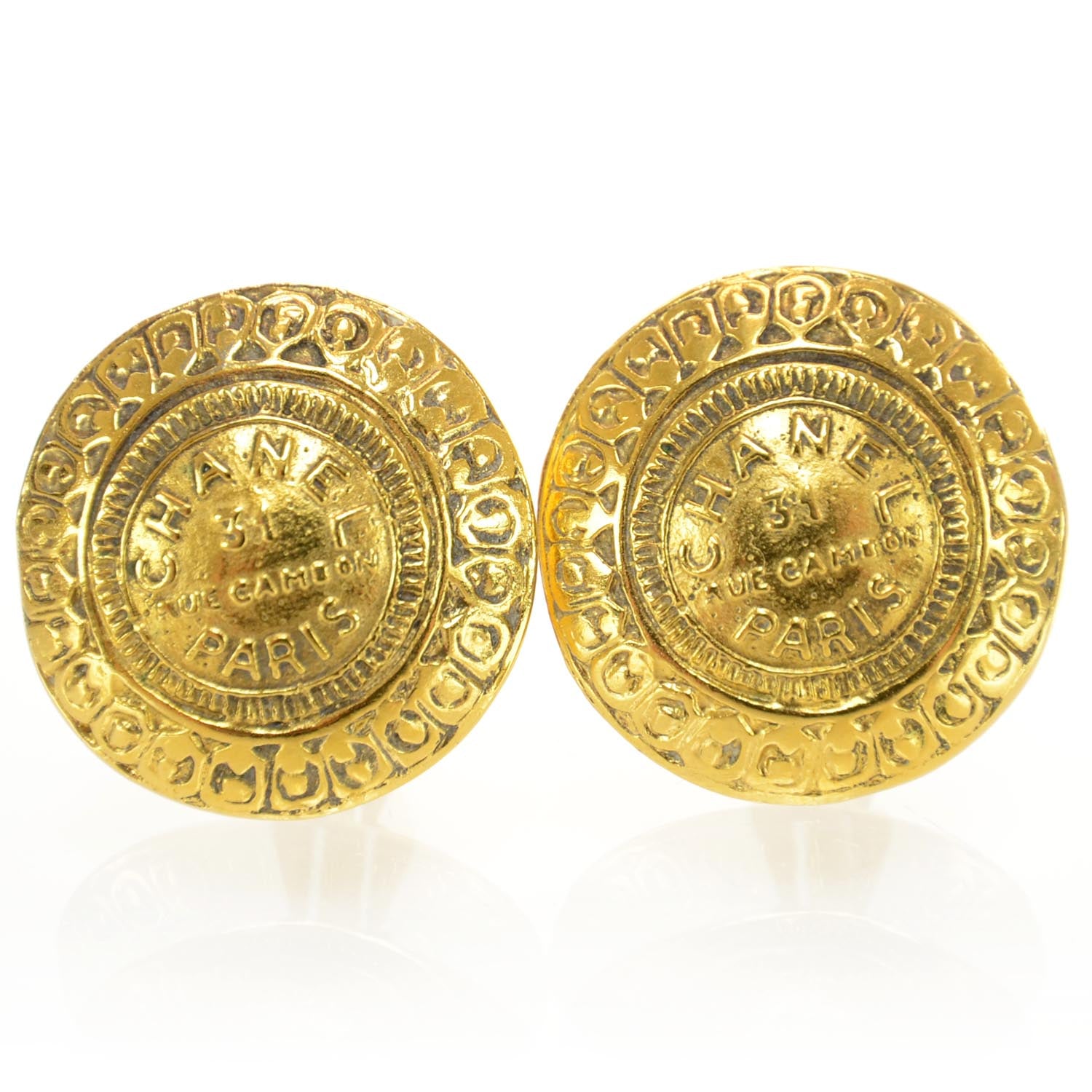 Chanel Rue Cambon Clip On Earrings Gold 1 of 4