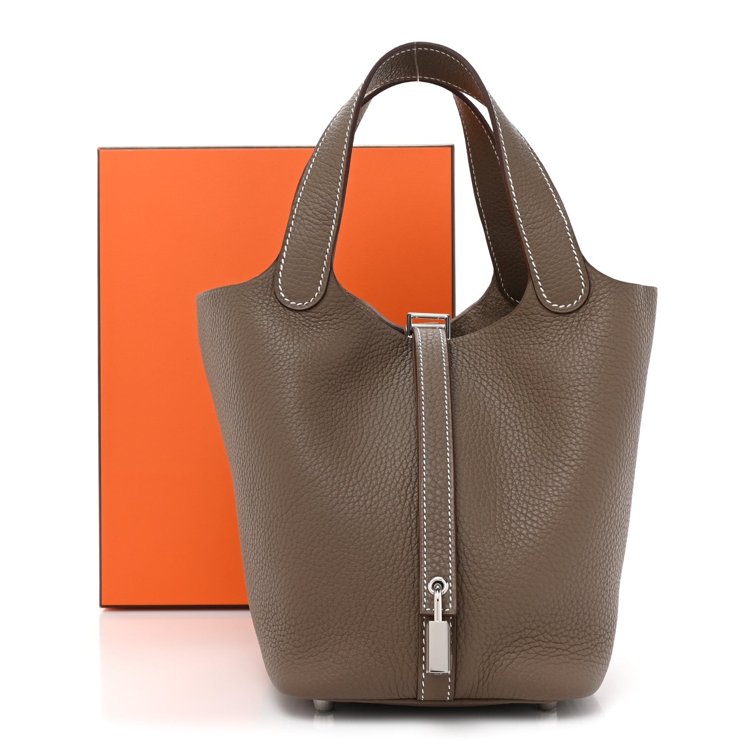 Hermes Taurillon Clemence Picotin Lock 18 PM Etoupe 10 of 10