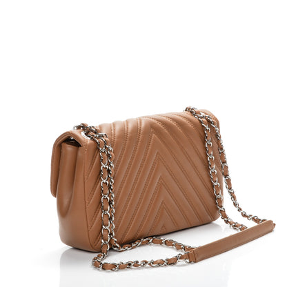 Chanel Lambskin Chevron Medium Single Flap Camel 3 of 7