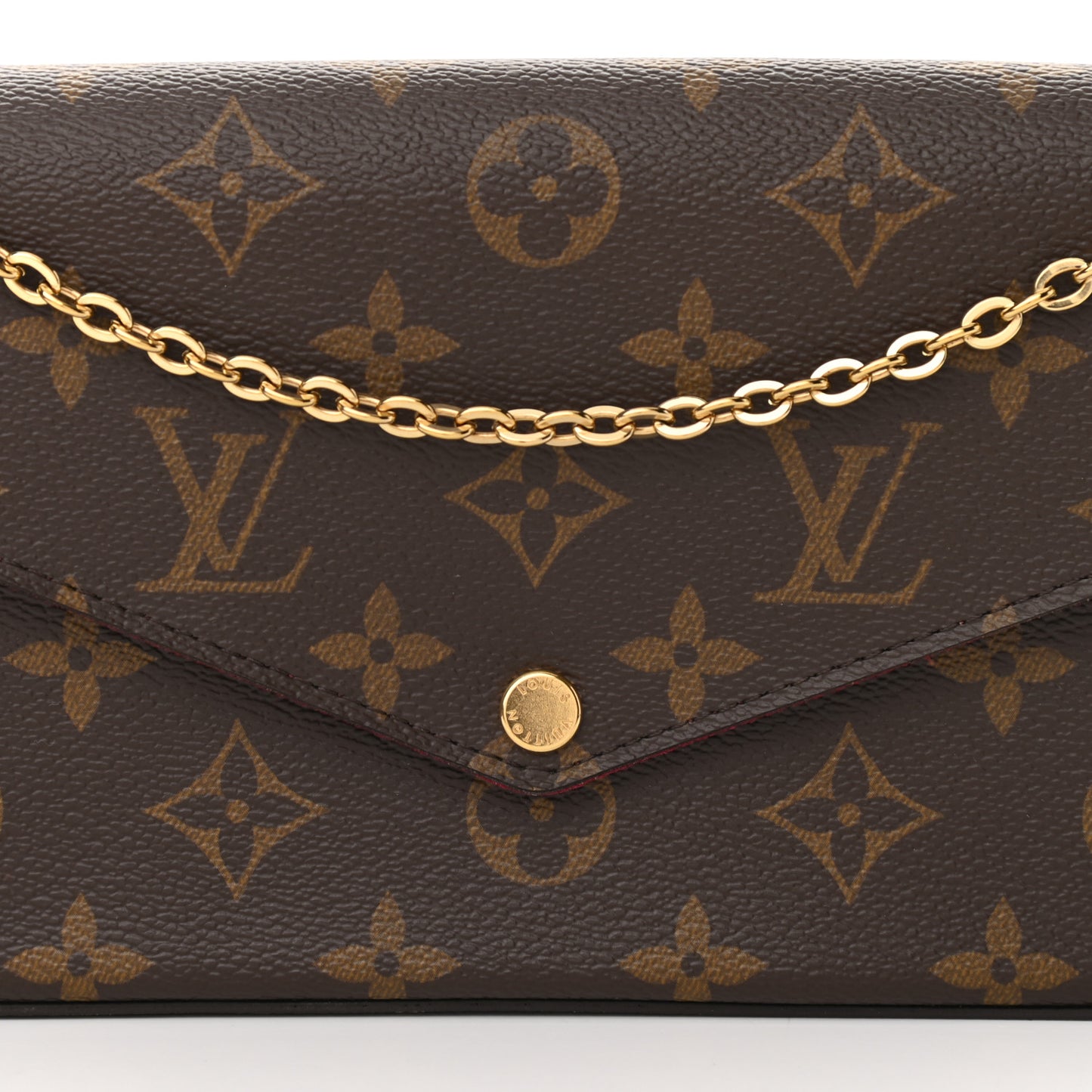 Monogram Pochette Felicie Chain Wallet Fuchsia