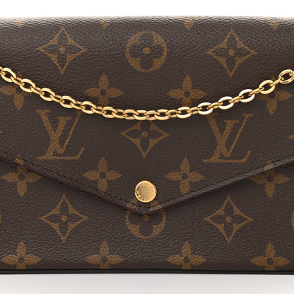 Louis Vuitton Monogram Pochette Felicie Chain Wallet Fuchsia 9 of 13