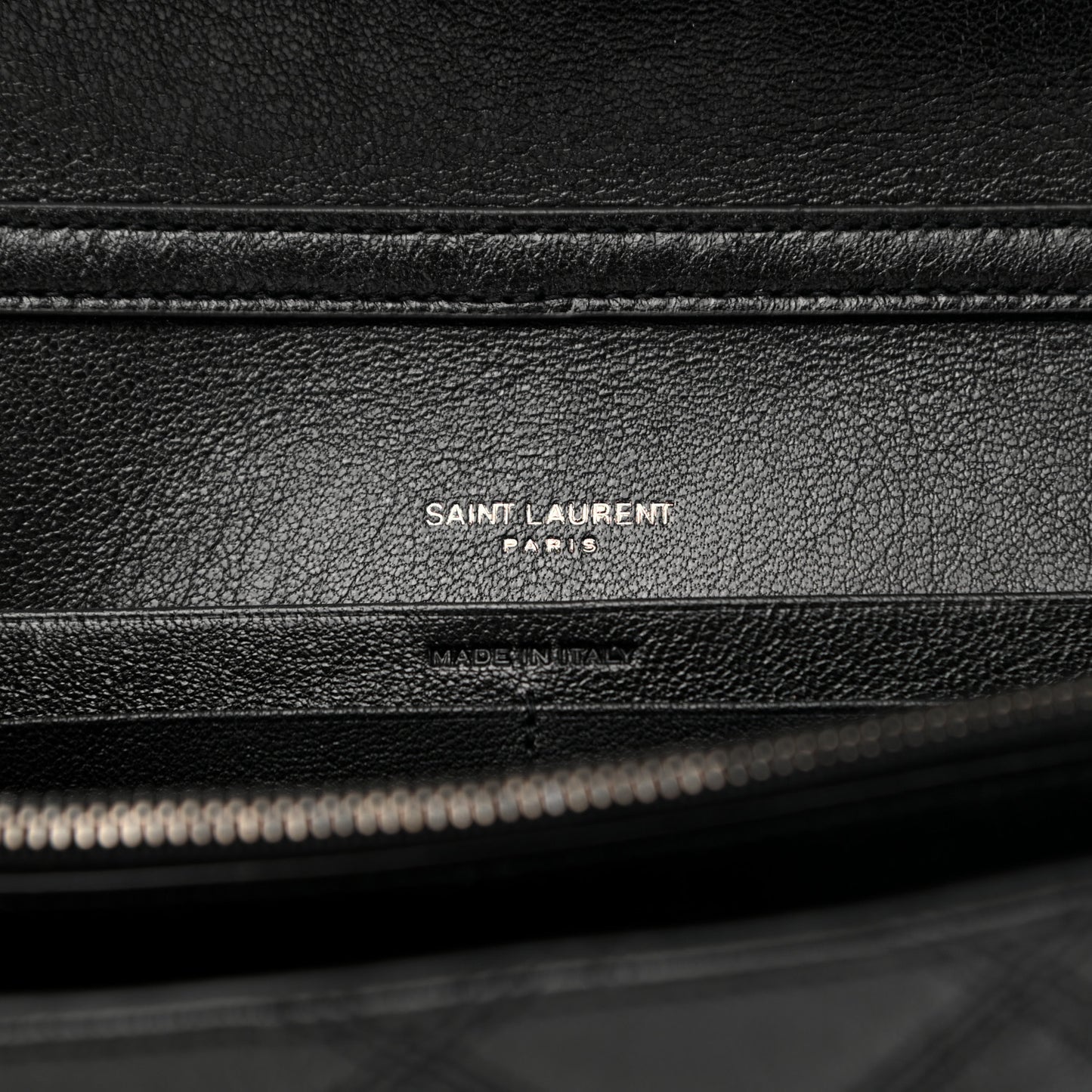 Lambskin Diamond Quilted Becky Chain Wallet Black