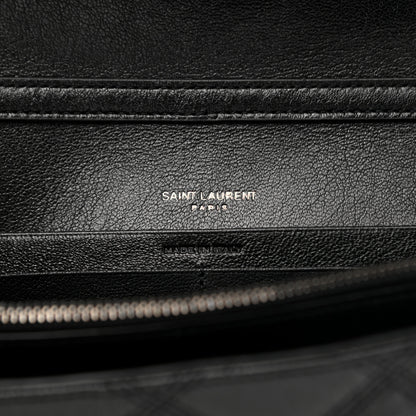 Saint Laurent Lambskin Diamond Quilted Becky Chain Wallet Black 8 of 9
