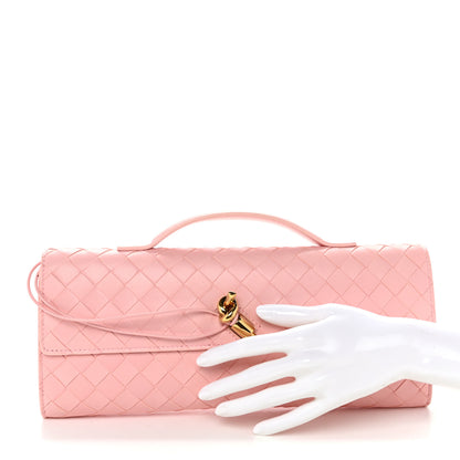 Bottega Veneta Nappa Intrecciato Long Andiamo Top Handle Clutch Rose 2 of 10