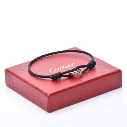 Cartier 18K Pink Yellow White Gold Trinity Adjustable Cord Bracelet Black 8 of 8