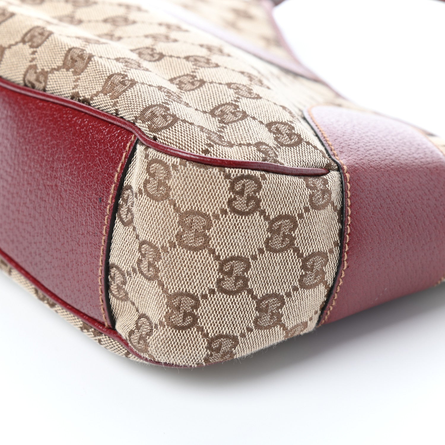 Gucci Monogram Calfskin Shoulder Bag Hobo Red 9 of 9