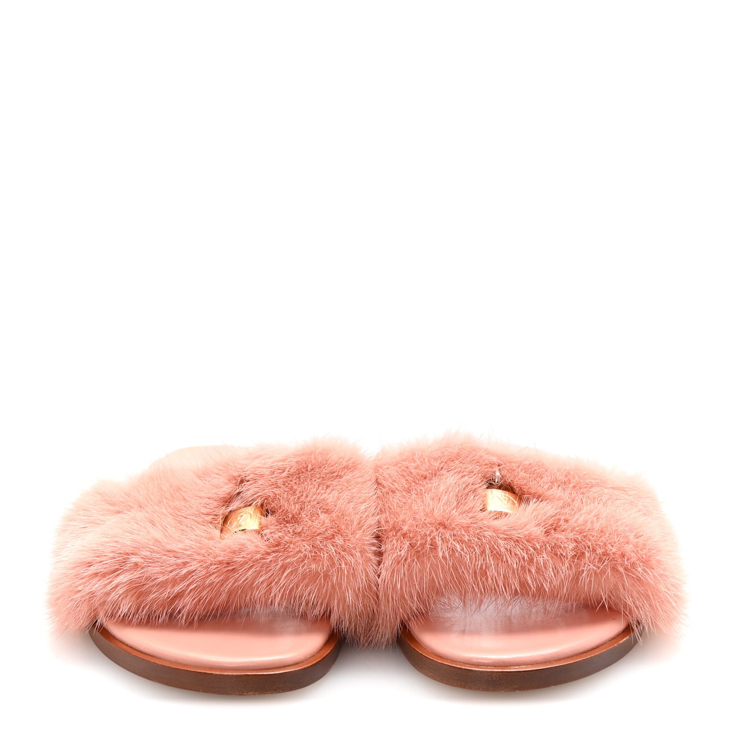 Mink Fur Lock It Flat Mule 37 Rose