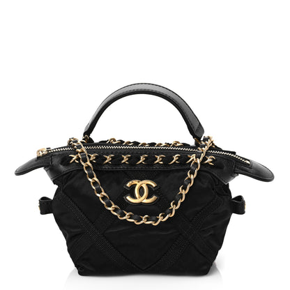 Chanel Nylon Grosgrain Quilted Lifestyle Clutch with Chain Black 1 of 9