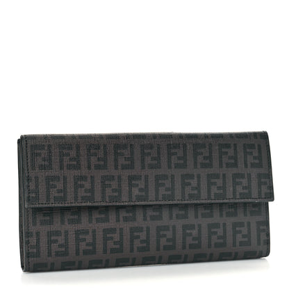 Fendi Zucchino Spalmati Forever Continental Wallet Moro Black 2 of 7