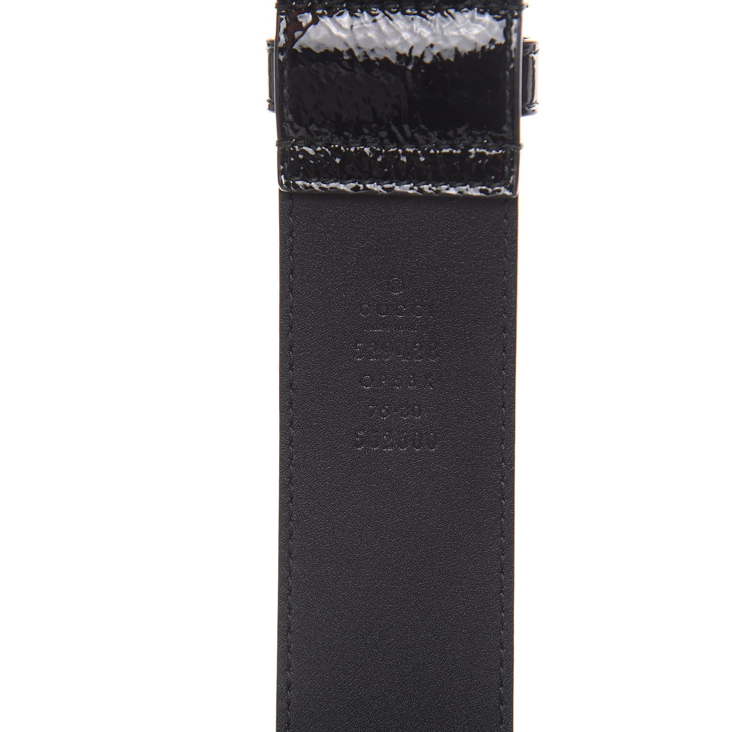 Patent Rubber Game Patch Logo Belt Bag 75 30 Black