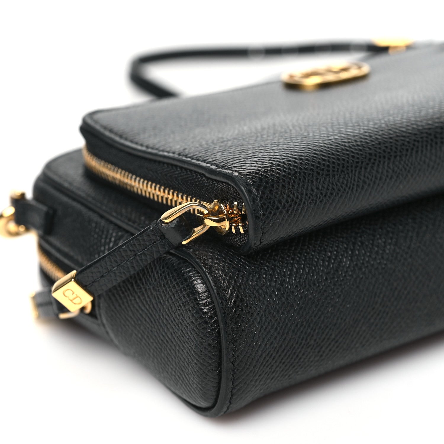 Christian Dior Grained Calfskin Caro Double Pouch Black 9 of 11