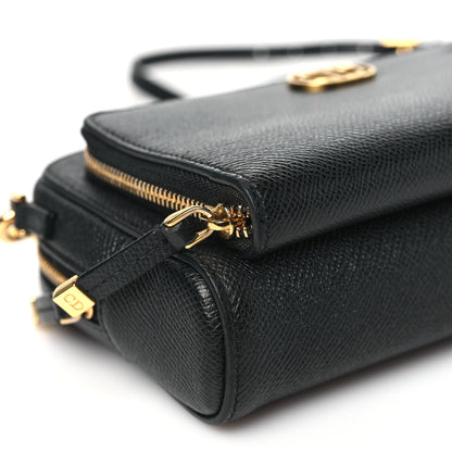 Christian Dior Grained Calfskin Caro Double Pouch Black 9 of 11