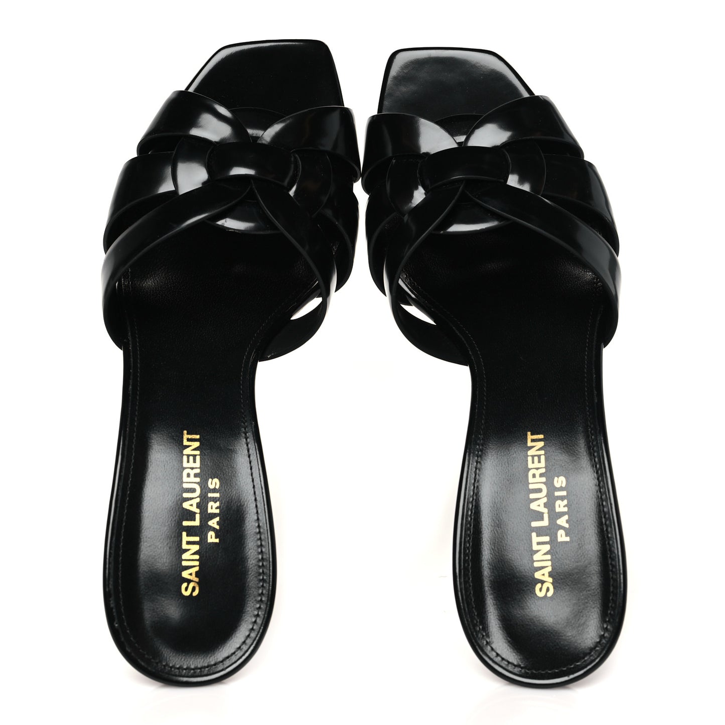 Calfskin Tribute 85 Slide Sandals 38 Black