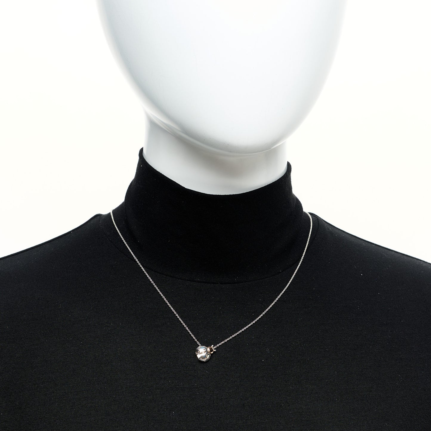 Sterling Silver 18K Rose Gold Return to Tiffany Love Bugs Ladybug Pendant Necklace