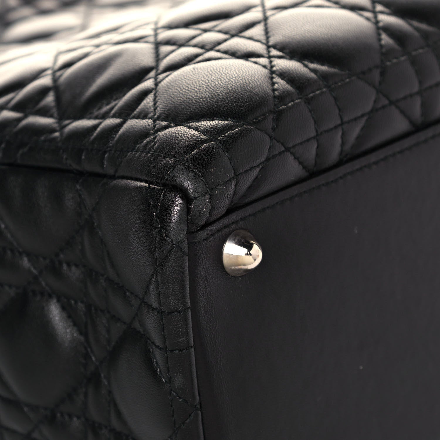 Christian Dior Lambskin Cannage Large Lady Dior Black 9 of 13
