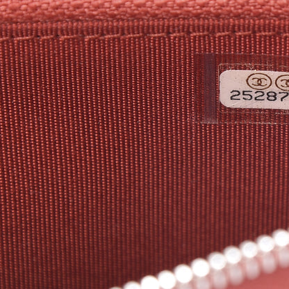 Chanel Caviar Quilted Medium Zip Around Wallet Red 8 of 11