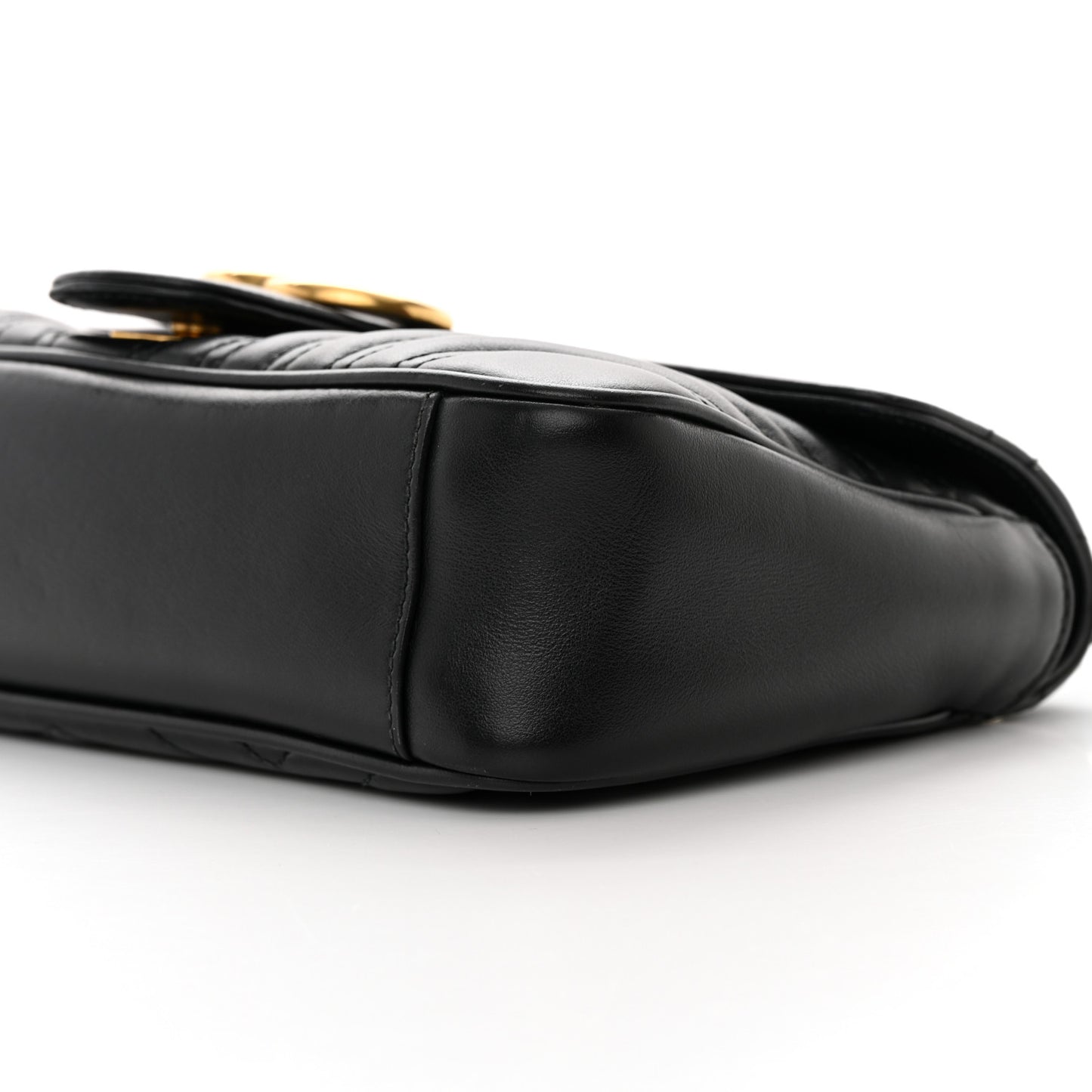 Calfskin Matelasse Small GG Marmont Shoulder Bag Black