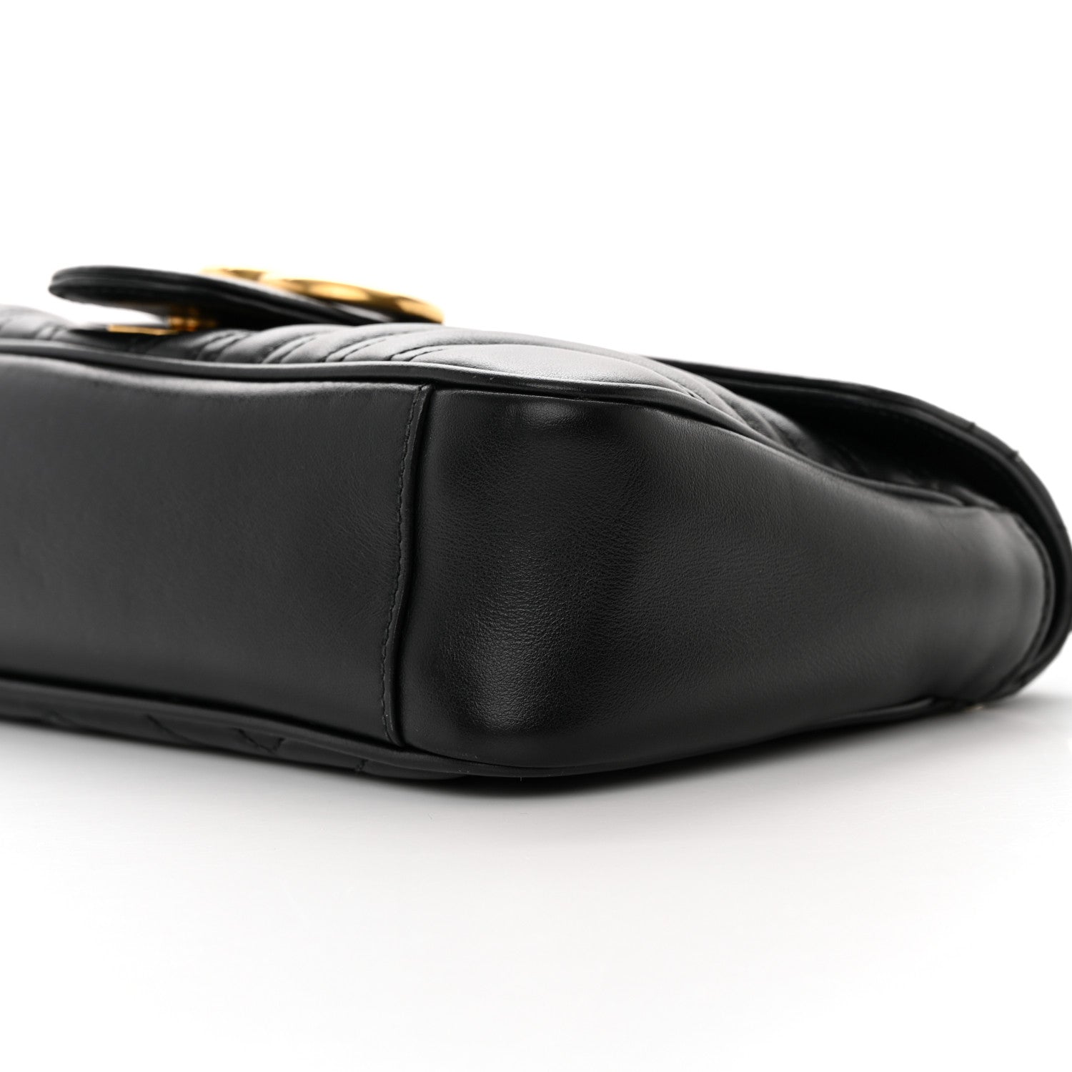 Gucci Calfskin Matelasse Small GG Marmont Shoulder Bag Black 11 of 13