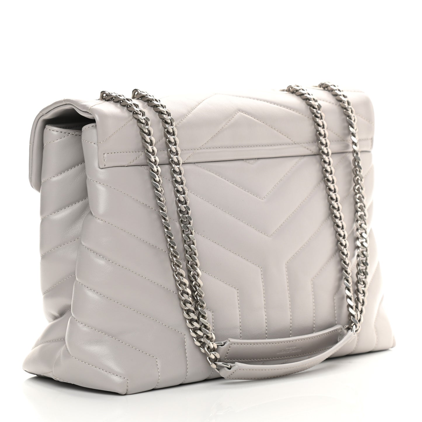 Calfskin Y Quilted Monogram Medium Loulou Chain Satchel Granite