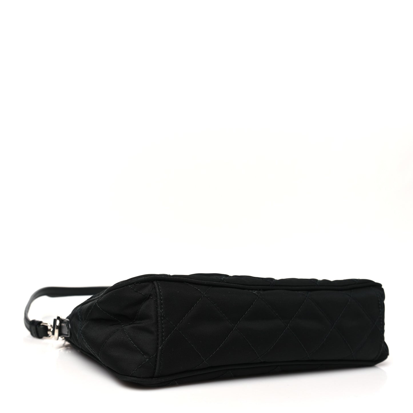 Nylon Tessuto Impuntu Quilted Crossbody Bag Black