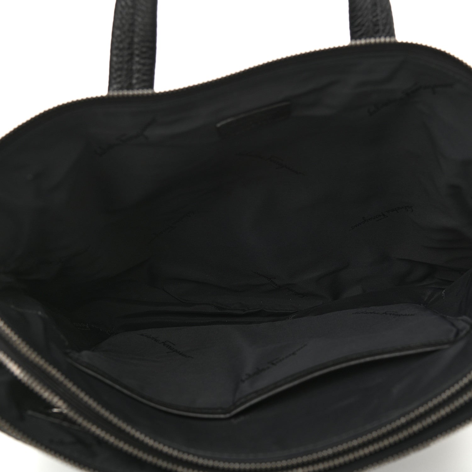 Salvatore Ferragamo Calfskin Firenze Briefcase Black 6 of 10