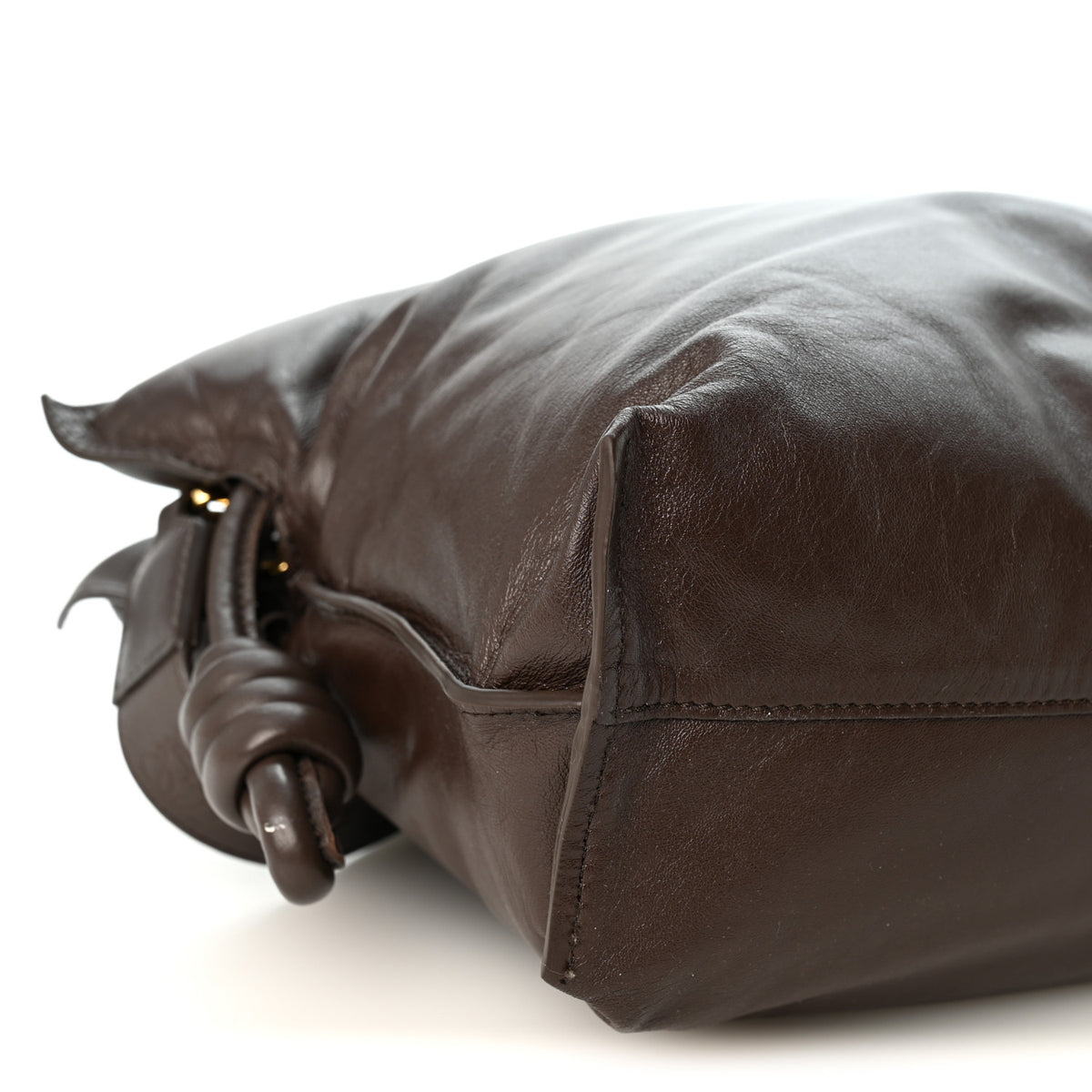 Loewe Calfskin Flamenco Puffer Knot Bag Dark Brown 8 of 9