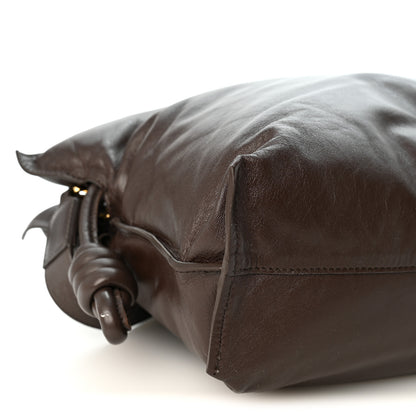 Loewe Calfskin Flamenco Puffer Knot Bag Dark Brown 8 of 9