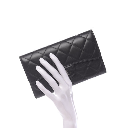 Chanel Lambskin Quilted Large Flap Wallet Black 2 of 12