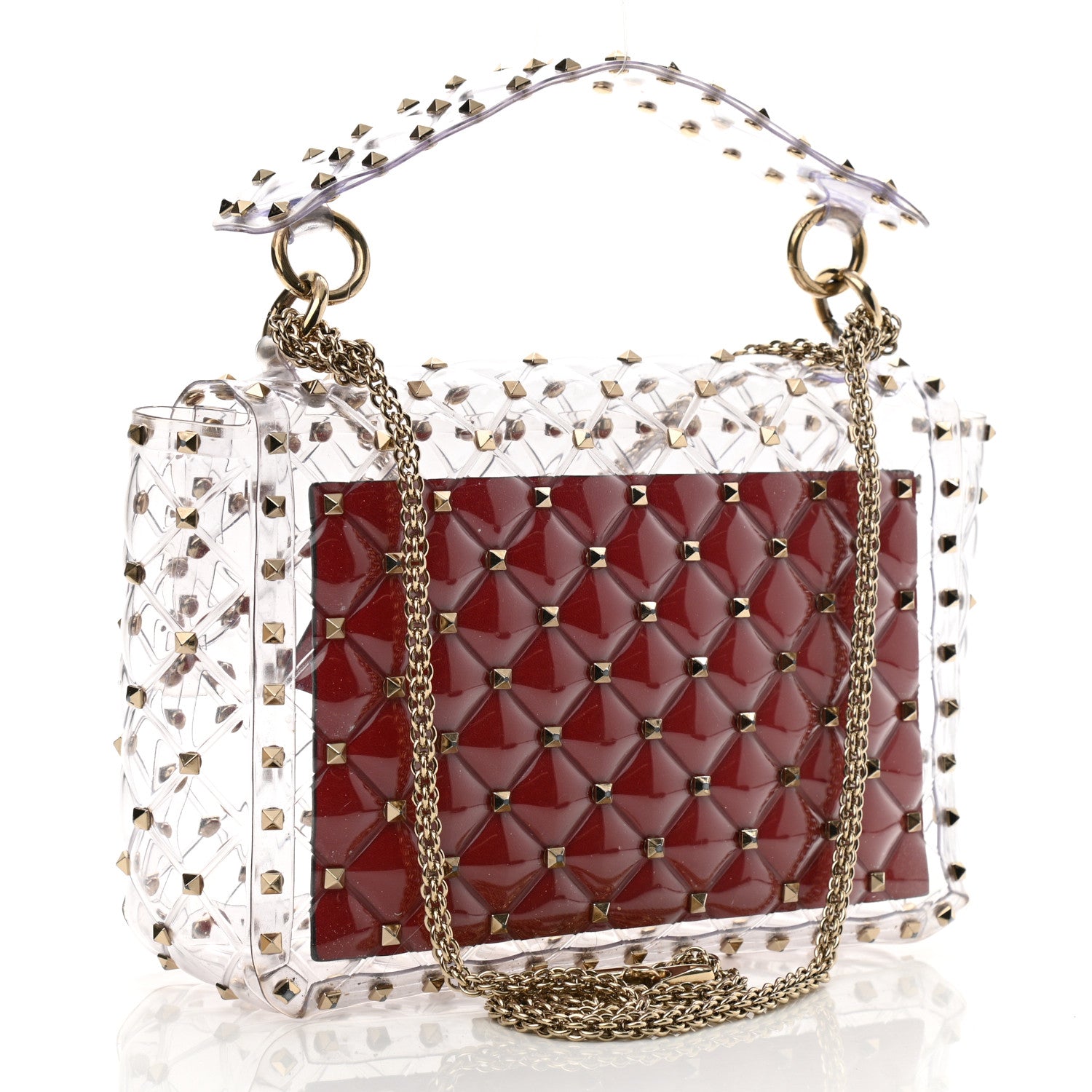 Valentino Garavani PVC Medium Rockstud Spike Shoulder Bag 3 of 9