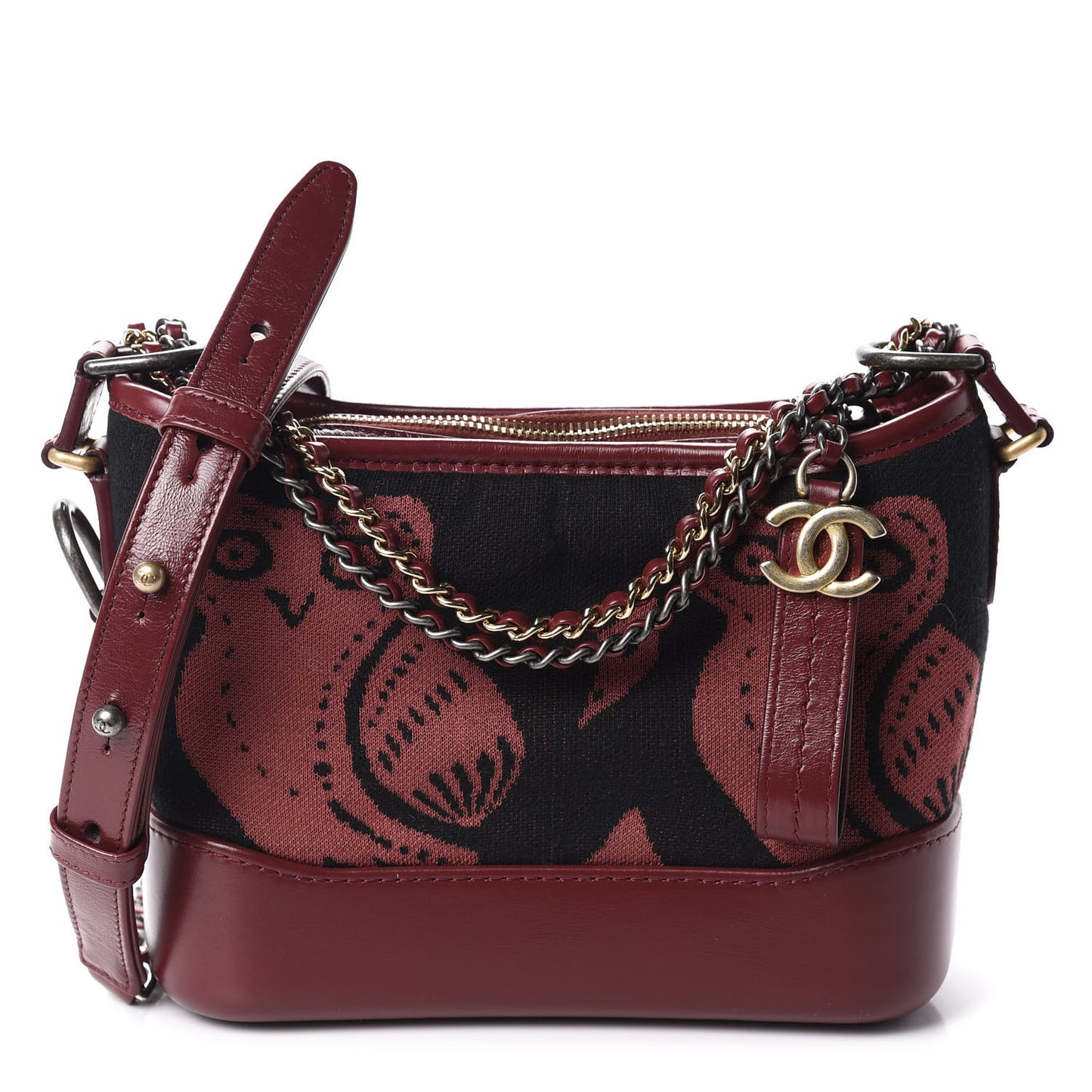 Knit Calfskin Small Gabrielle Hobo Red