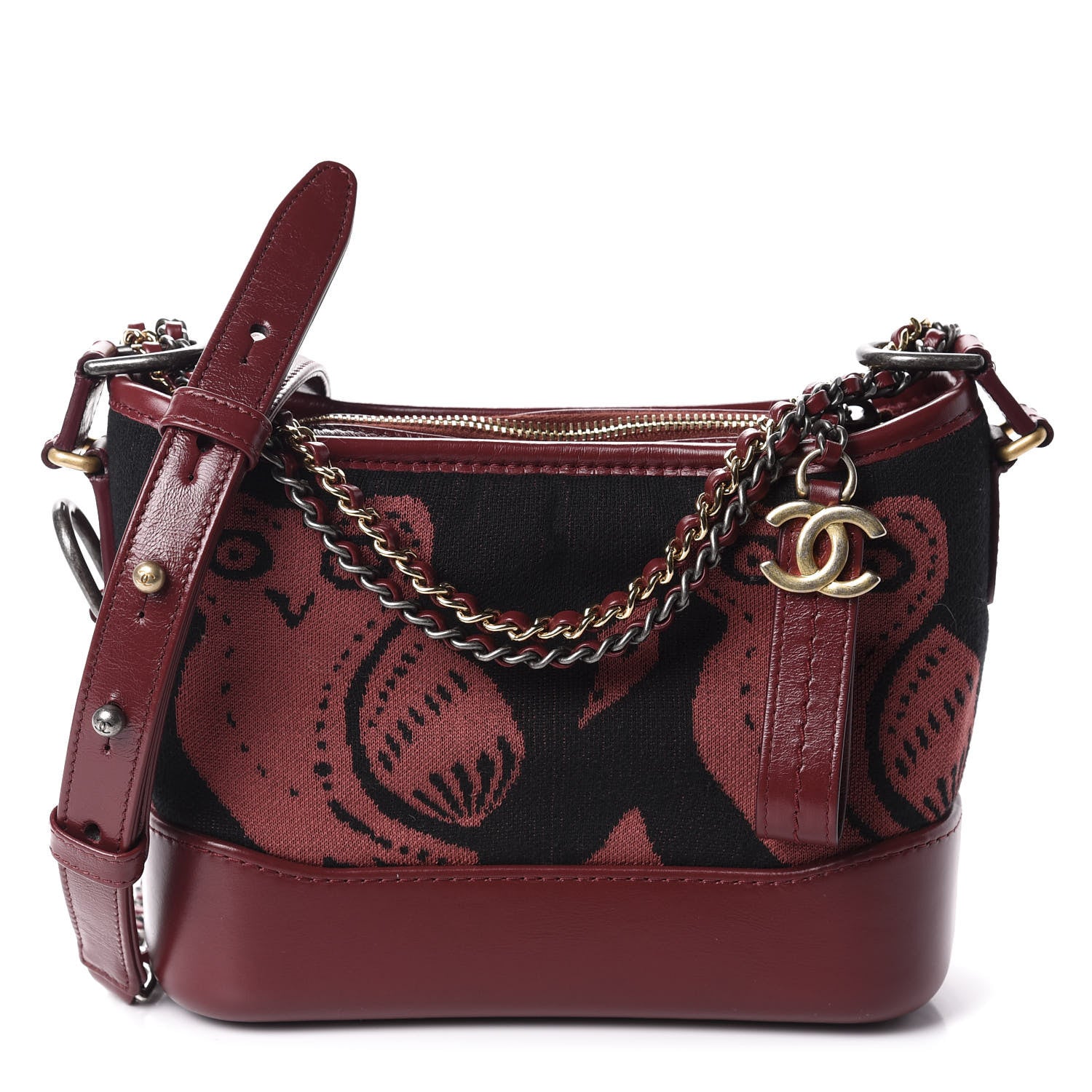 Chanel Knit Calfskin Small Gabrielle Hobo Red 1 of 11