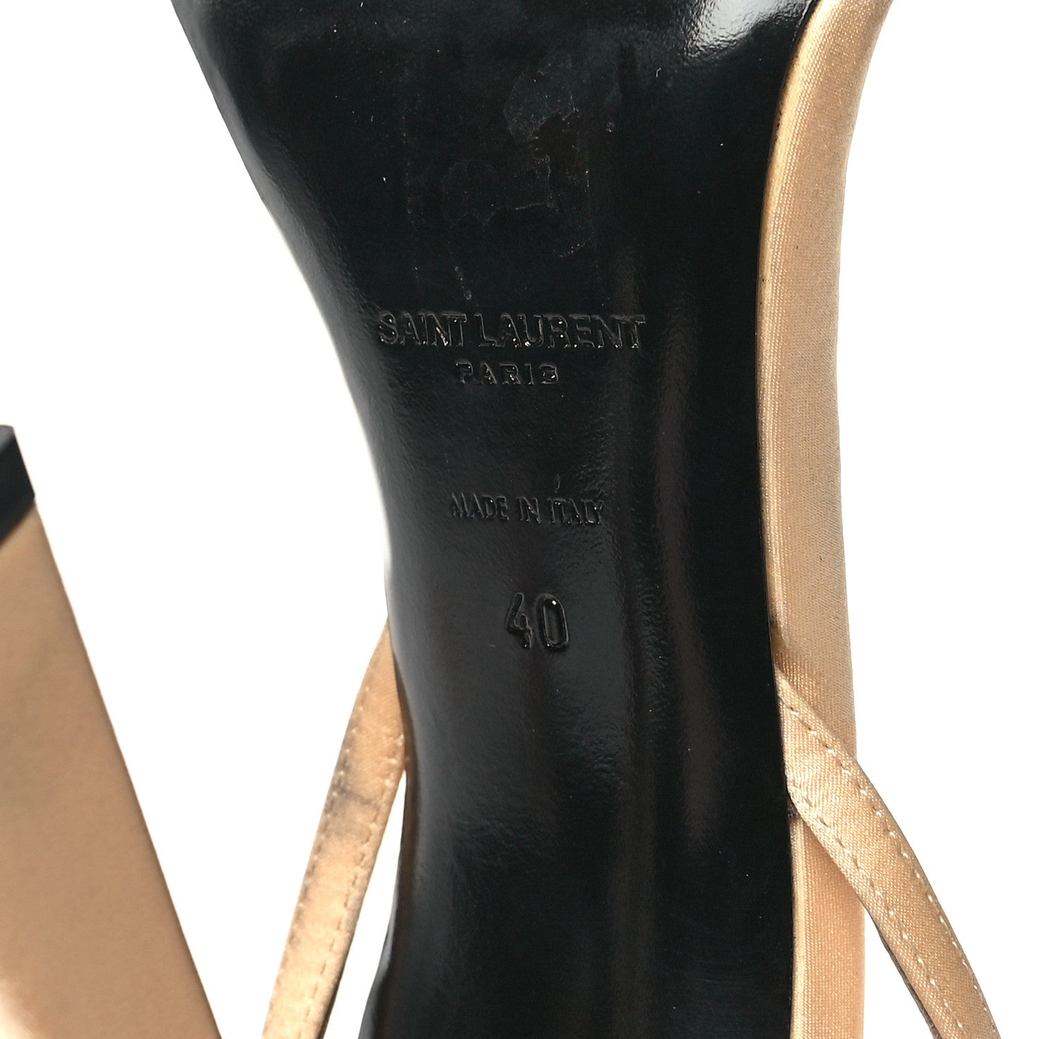 Saint Laurent Calfskin Satin Crystal Gippy 110 Sandals 40 Soft Nude 7 of 11