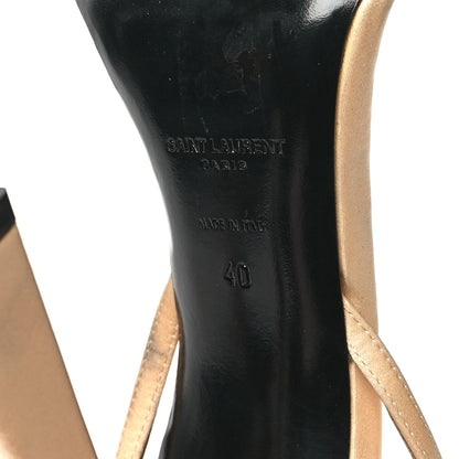 Saint Laurent Calfskin Satin Crystal Gippy 110 Sandals 40 Soft Nude 7 of 11