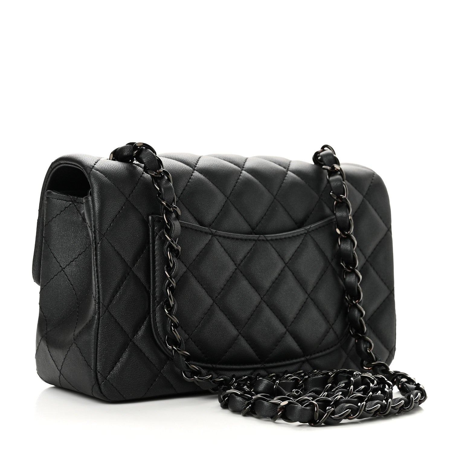 Chanel Lambskin Quilted Mini Rectangular Flap So Black 2 of 10