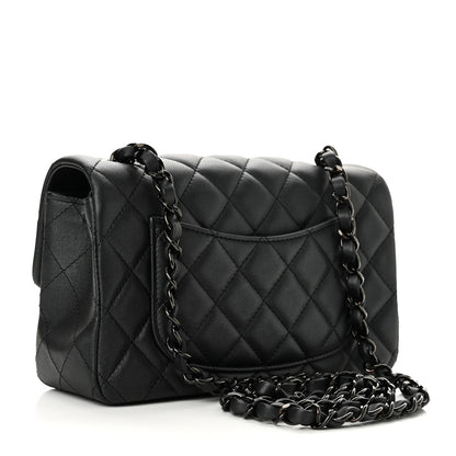 Chanel Lambskin Quilted Mini Rectangular Flap So Black 2 of 10