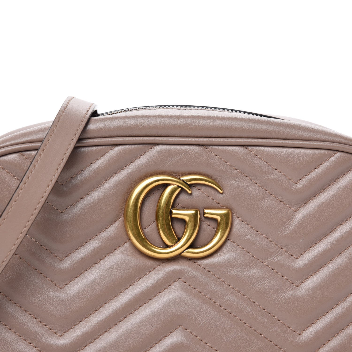 Gucci Calfskin Matelasse Small GG Marmont Chain Shoulder Bag Porcelain Rose 10 of 11