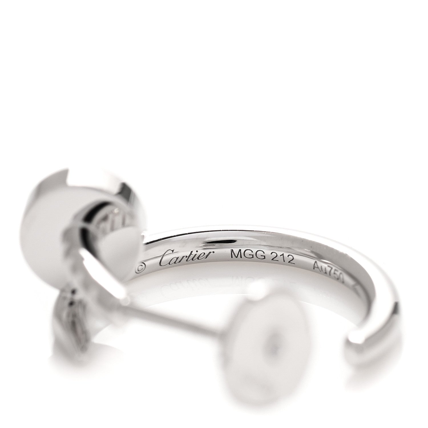 Cartier 18K White Gold Juste Un Clou Hoop Earrings 5 of 6