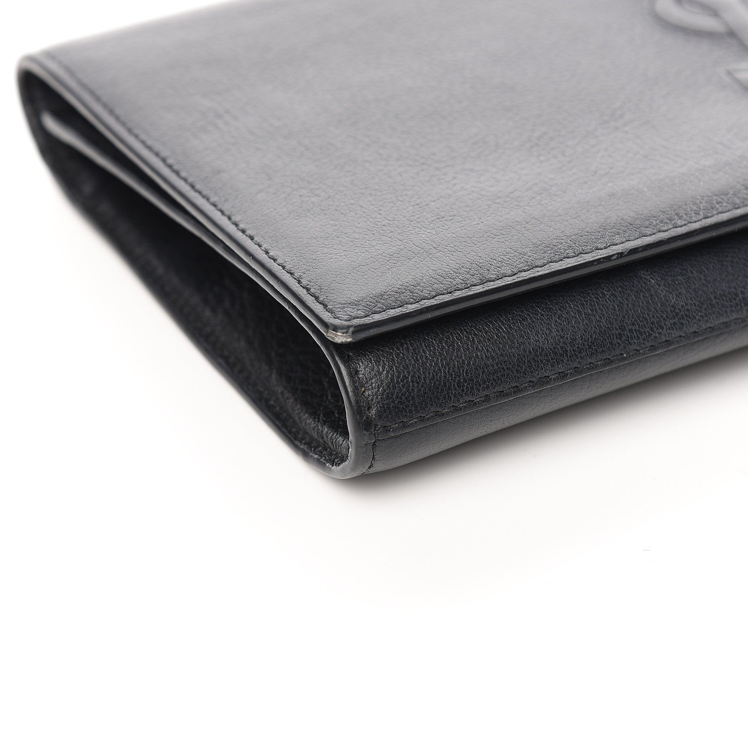 Saint Laurent Calfskin Monogram Large Belle De Jour Clutch Black 4 of 8