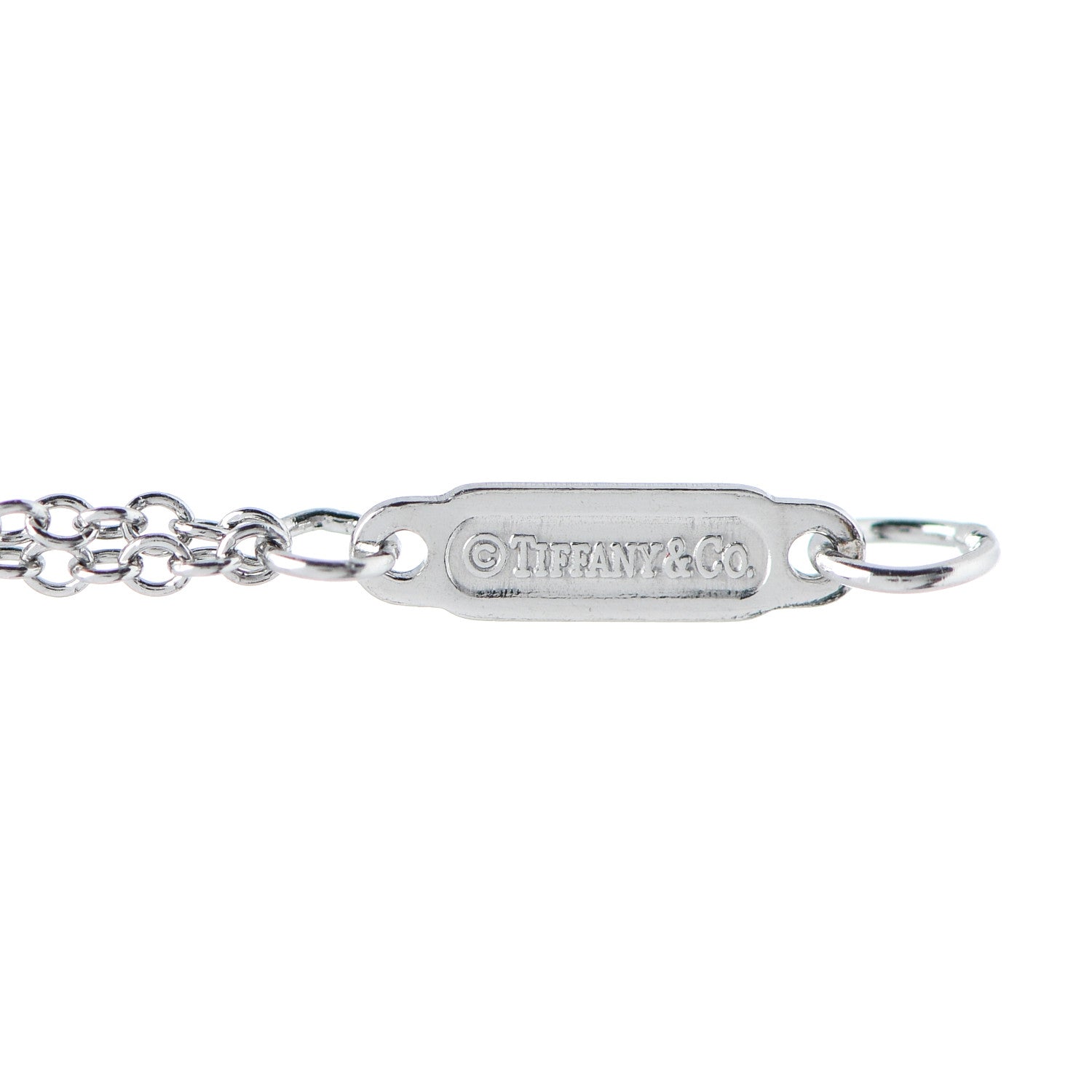 Tiffany Platinum Diamond .17ct Double Chain Solitaire Bracelet 4 of 4