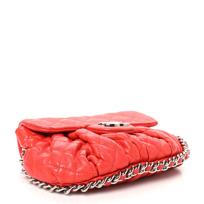 Chanel Washed Lambskin Quilted Mini Chain Around Messenger Red 4 of 12