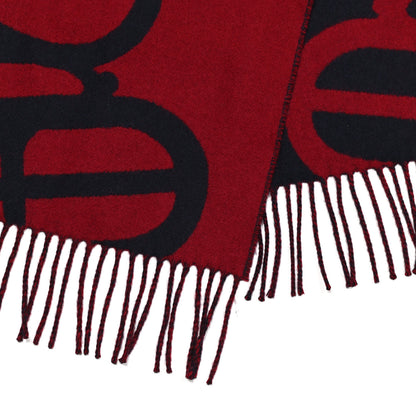Hermes Cashmere Boucles et Camails Muffler Marine Bordeaux 3 of 4
