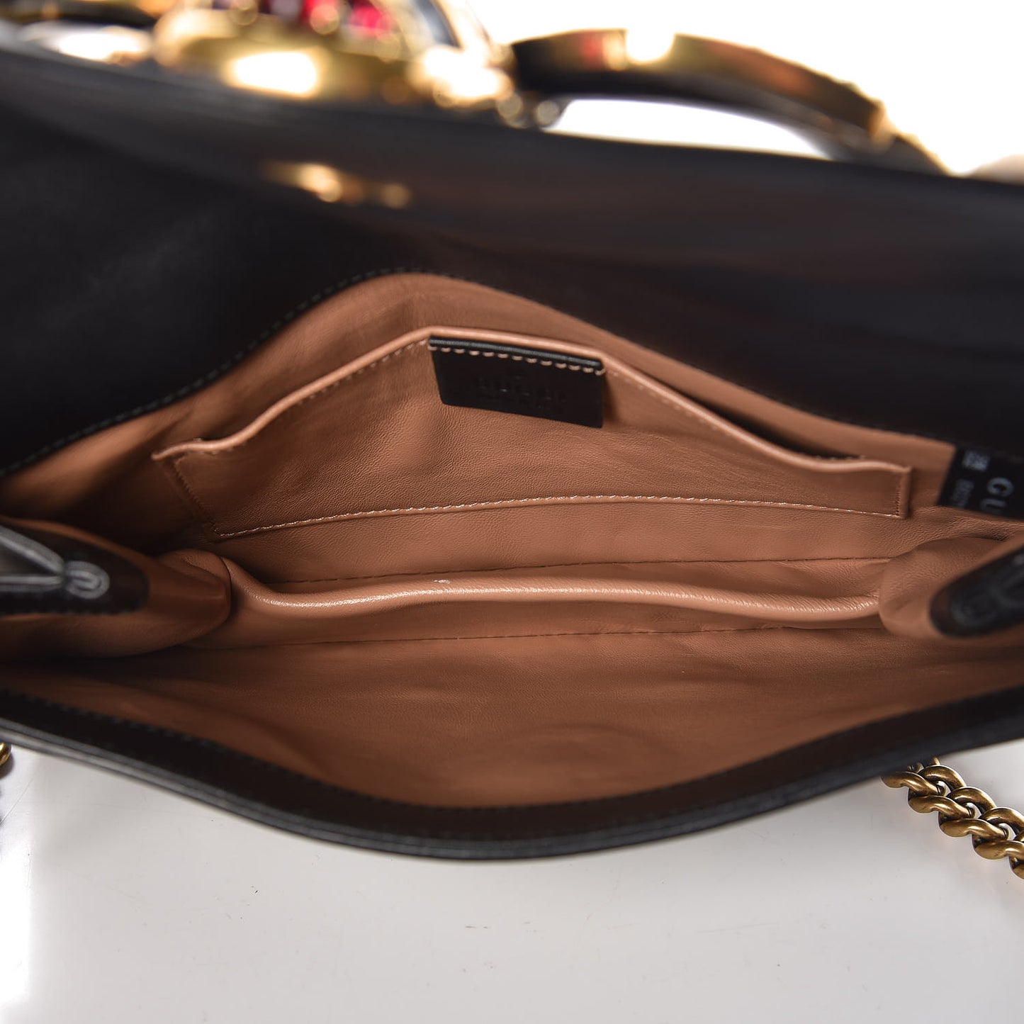 Nappa Pearl Studded Mini Queen Margaret Broadway Shoulder Bag Black