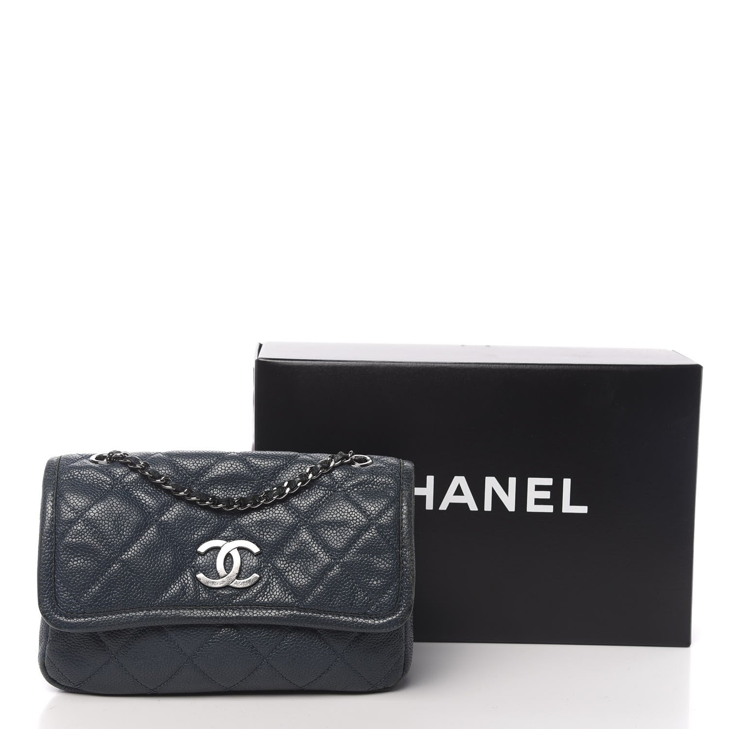 Chanel Caviar Small Natural Beauty Flap Blue 14 of 14