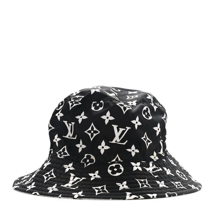 Louis Vuitton Nylon Monogram Reversible Bob Bucket Hat S Black White 1 of 9