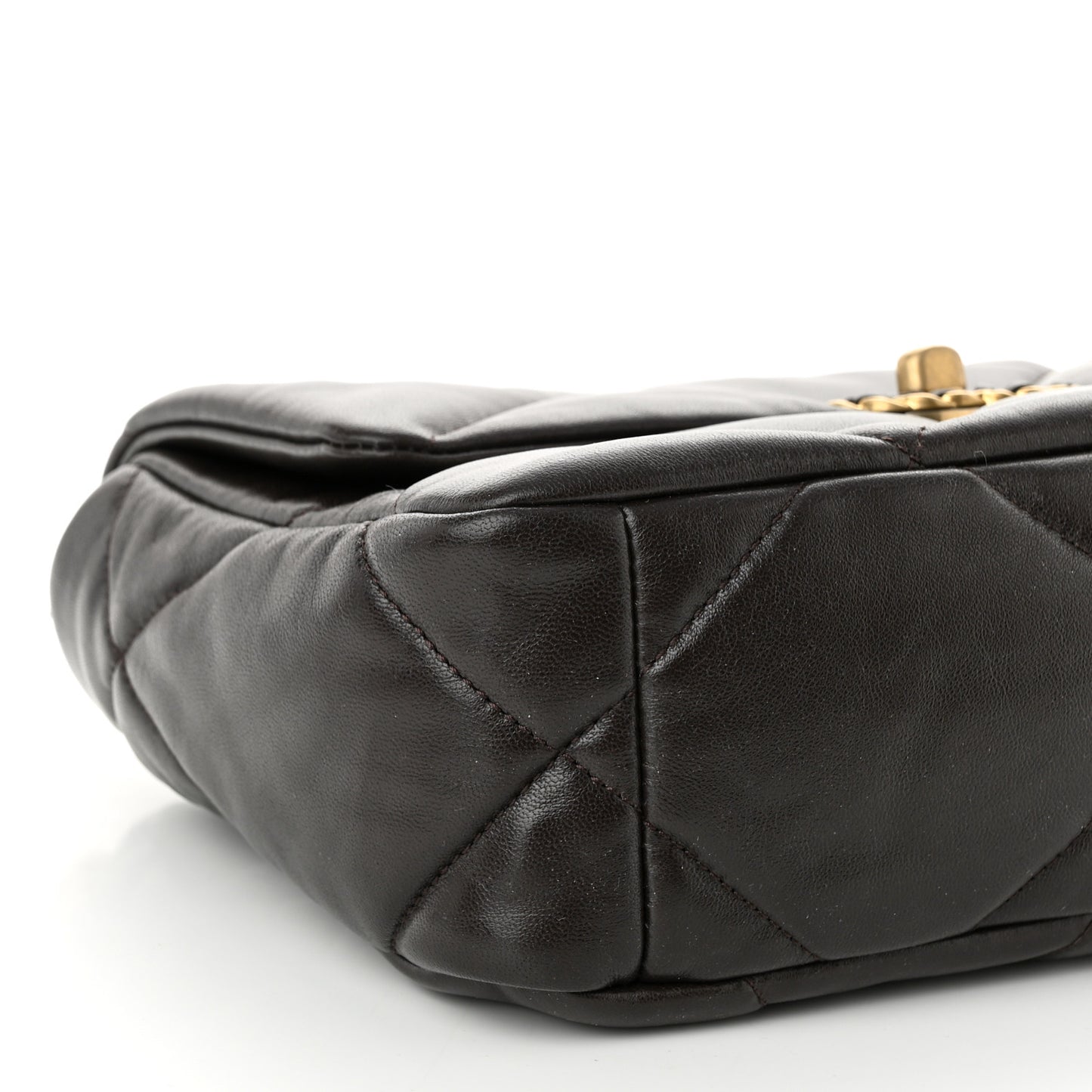 Lambskin Quilted Medium Chanel 19 Flap Dark Brown
