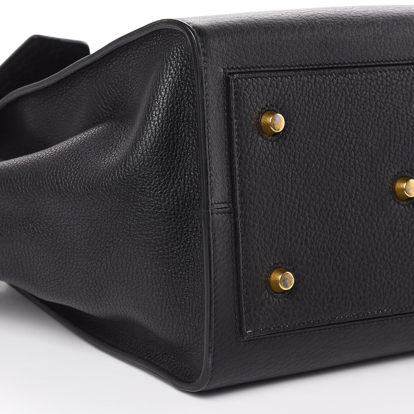 Crisped Calfskin Medium Tie Knot Tote Black