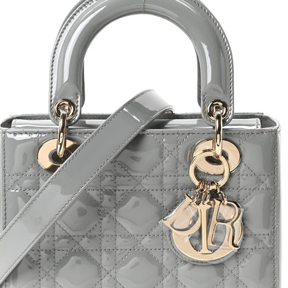 Christian Dior Patent Cannage Small Lady Dior Grey 7 of 10